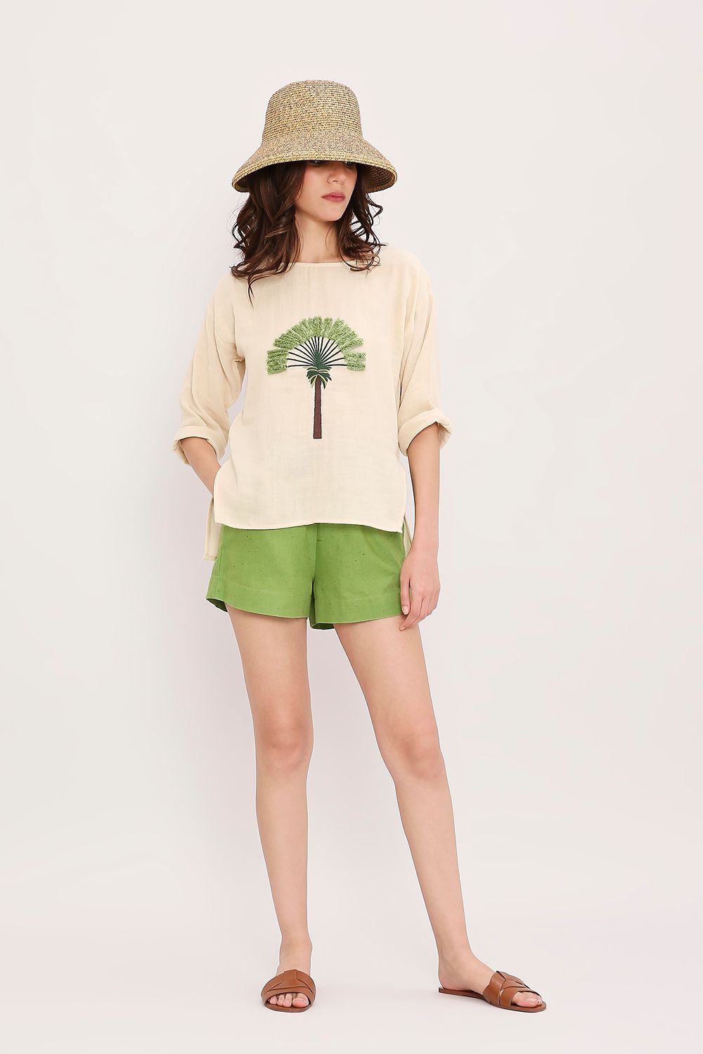 Coco Cream Embroidered Top