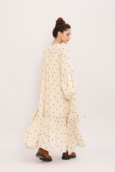Coco Cream Heart Moss Frill Dress