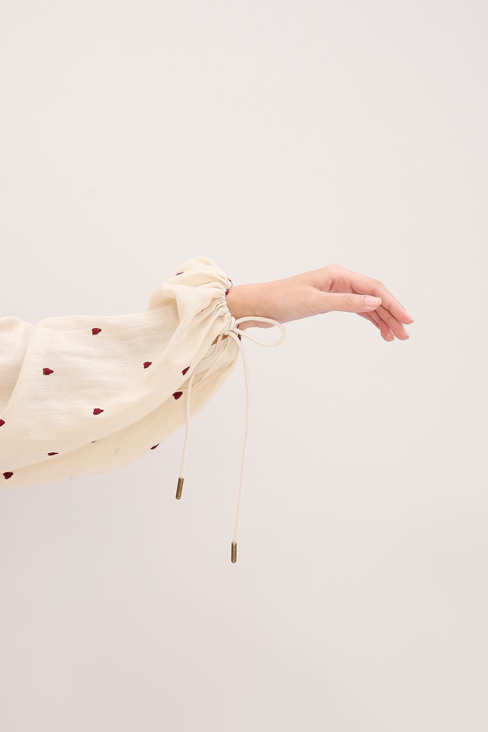 Coco Cream Heart Moss Frill Dress