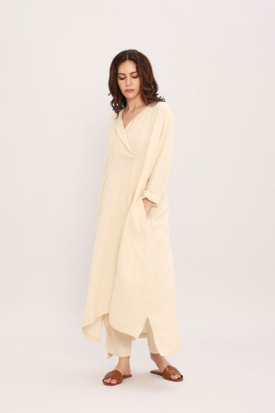 Coco Cream Kaftan Tunic Set (2 PCS)