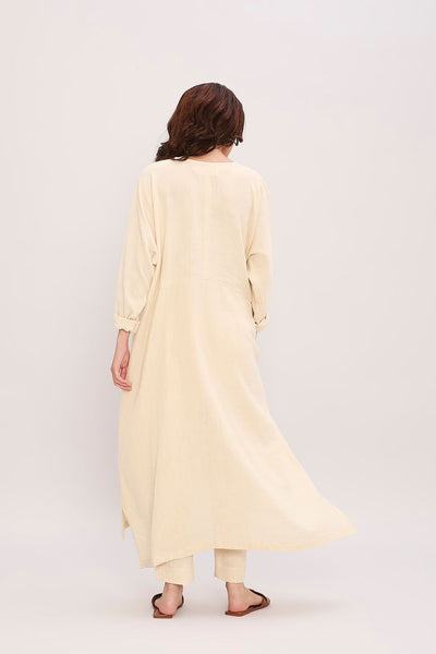 Coco Cream Kaftan Tunic Set (2 PCS)