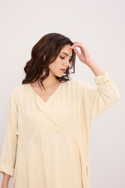 Coco Cream Kaftan Tunic Set (2 PCS)