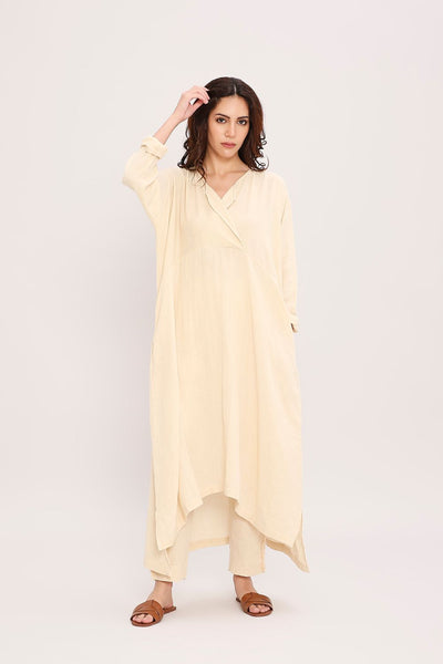 Coco Cream Kaftan Tunic Set (2 PCS)