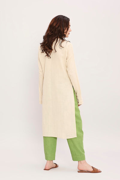 Coco Cream & Green Embroidered Set (2 PCS)