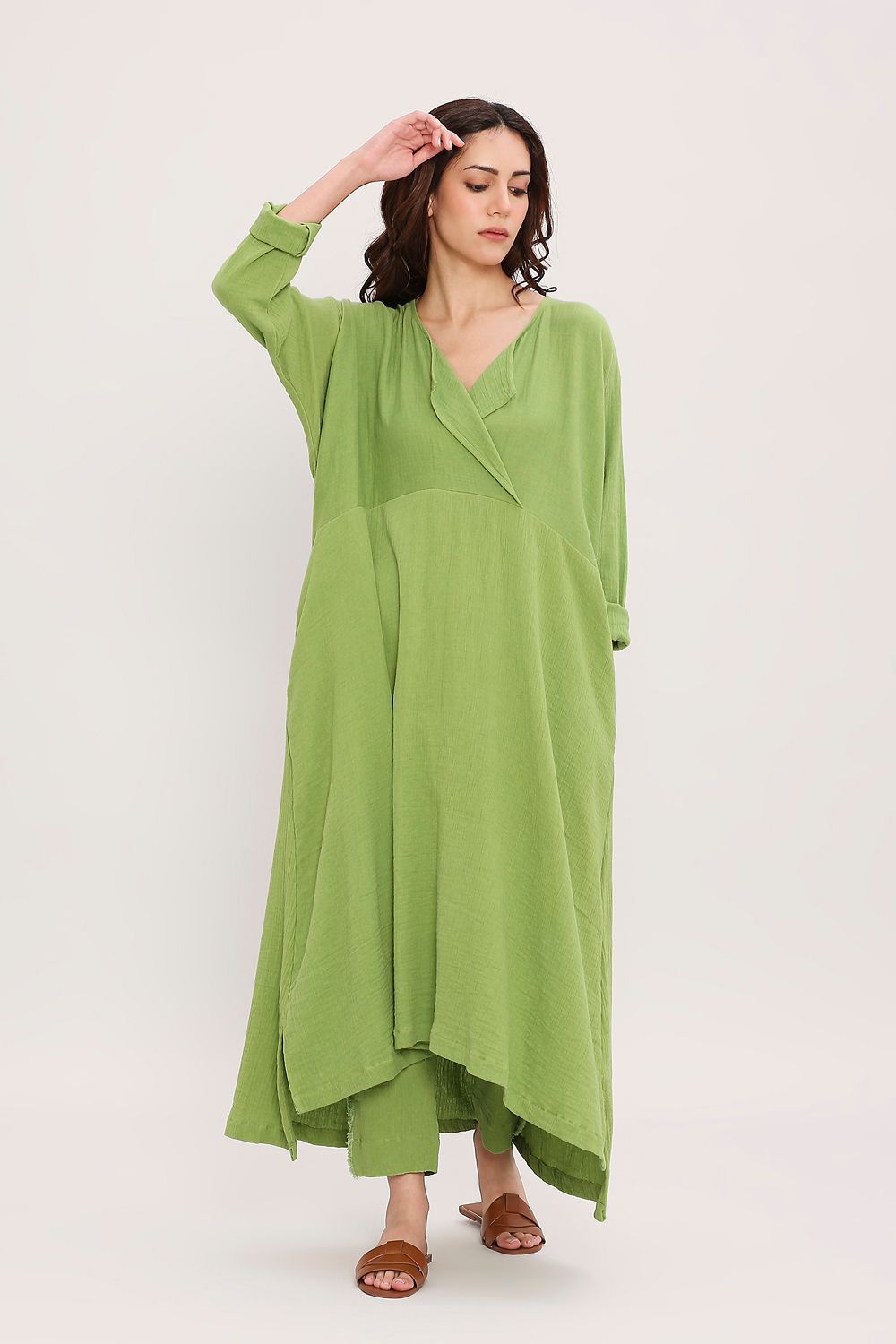 Coco Green Kaftan Tunic Set (2 PCS)