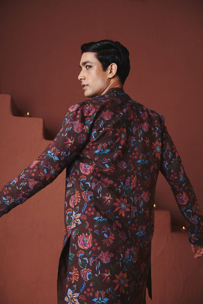 Coffee Chintz Co Linen Men's Long Jacket