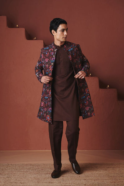 Coffee Chintz Co Linen Men's Long Jacket
