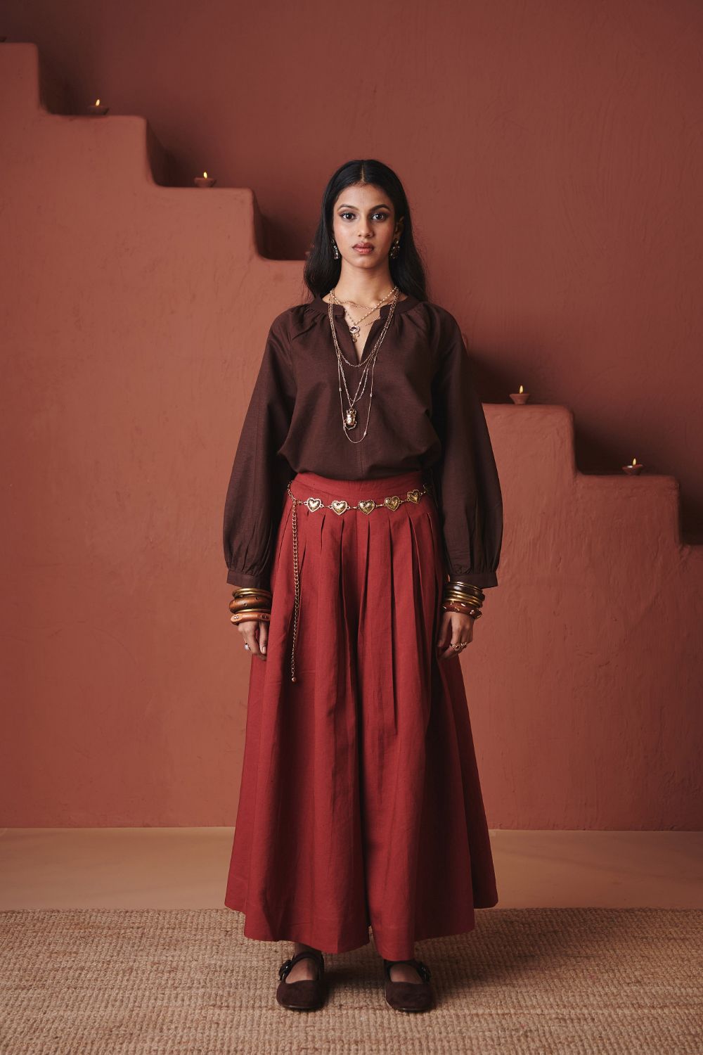 Coffee Co Linen Billow Top
