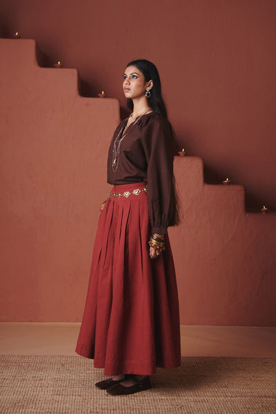Coffee Co Linen Billow Top
