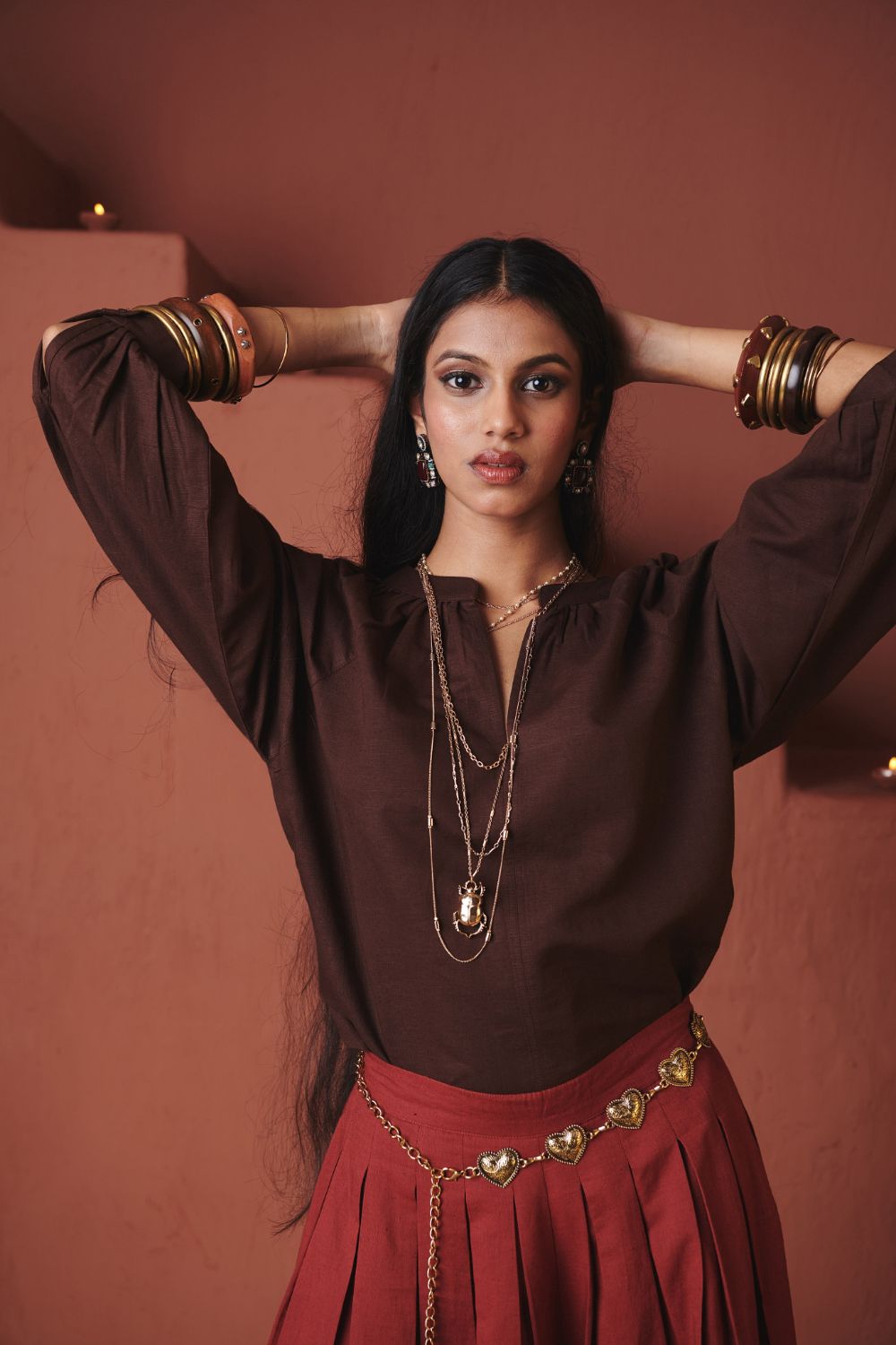 Coffee Co Linen Billow Top