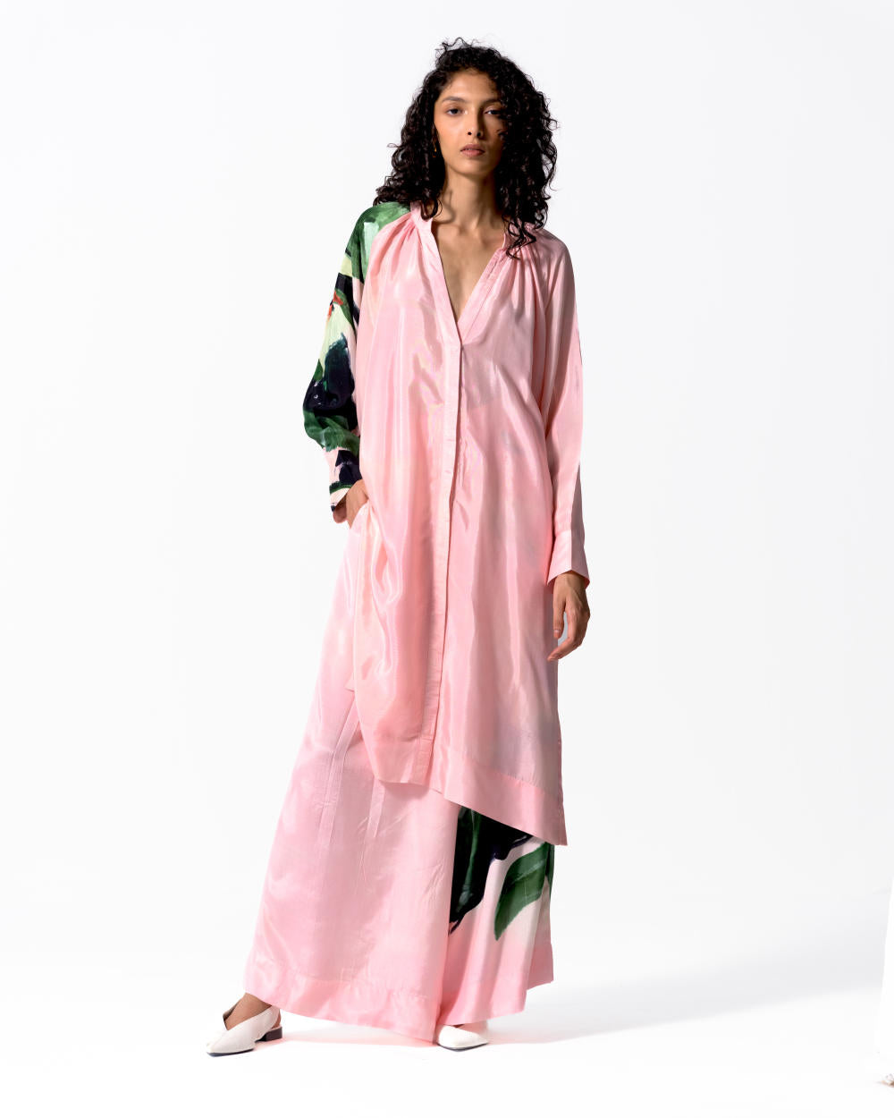 BUD GATHERED DRESS (SILK)