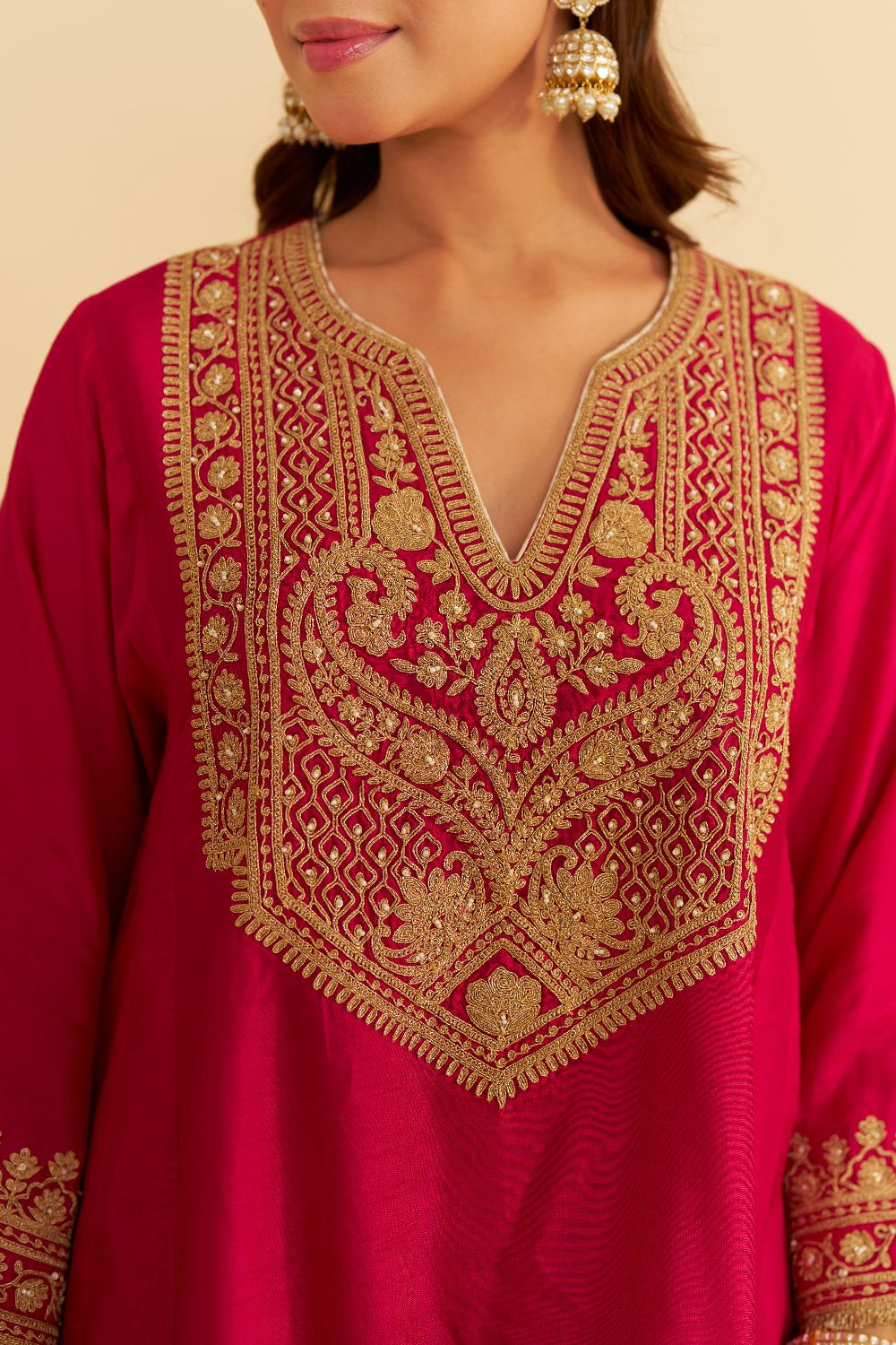 Mehza - Short Chauga With Salwar-Hotpink