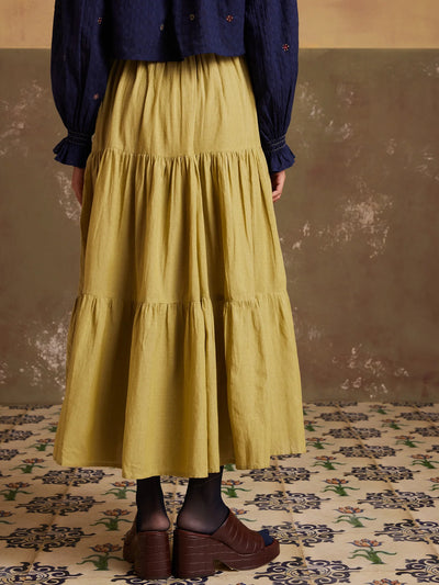 Tier Skirt-Lime green