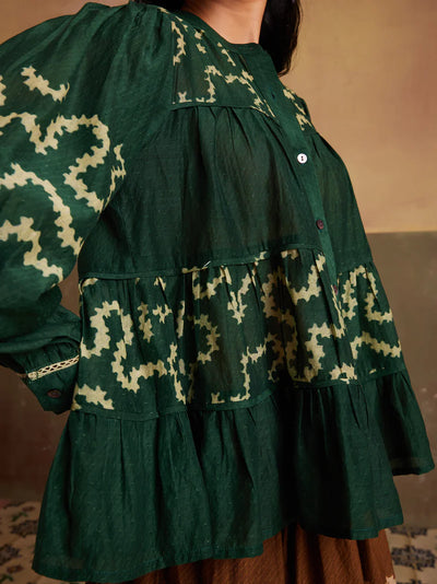 Tier Top-Indigo-Emerald Spiral