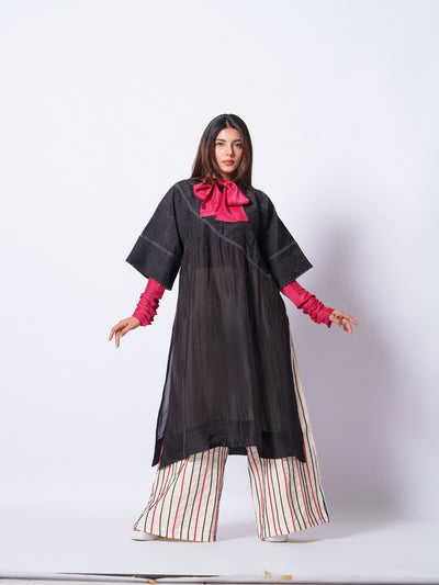 Cord Pants-Ivory + Black + Red