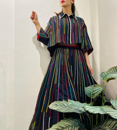 Cord Skirt + Cord Shrey Shirt