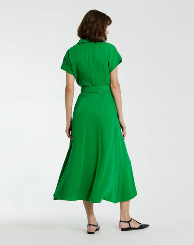 21000-Midi Dress With Belt-Spring Green