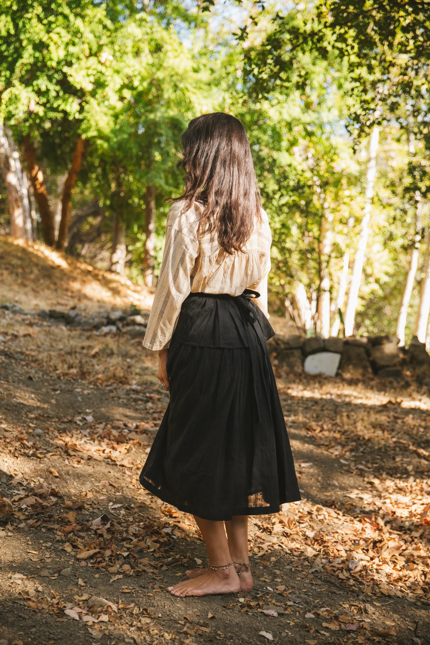 Crow Feather Skirt Tie Up Frill