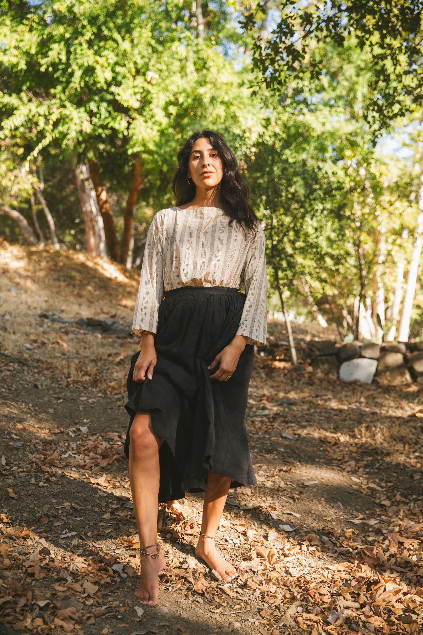 Crow Feather Skirt Tie Up Frill