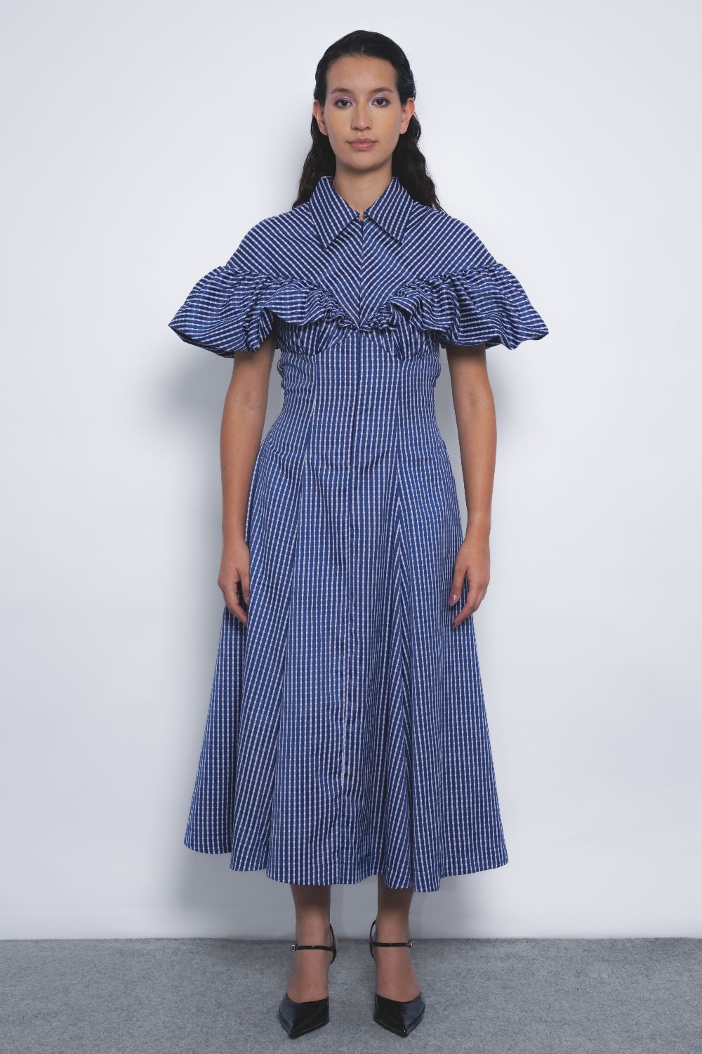 Cumulus Dress - Blue and White Checkered