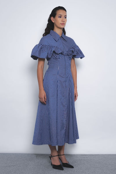 Cumulus Dress - Blue and White Checkered