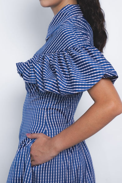 Cumulus Dress - Blue and White Checkered