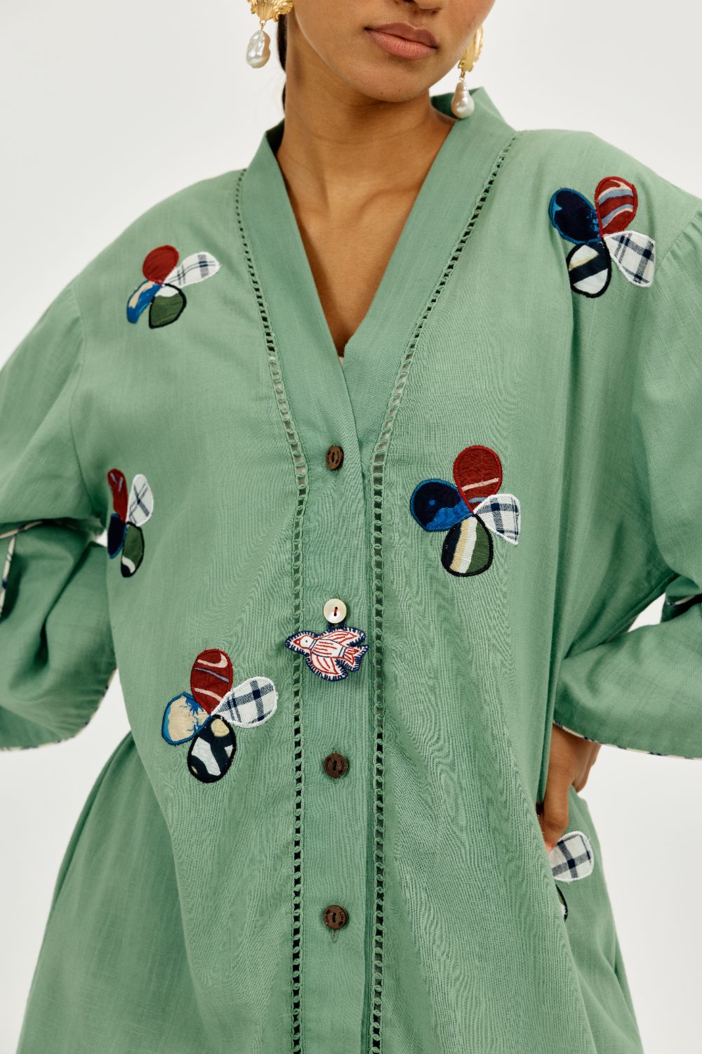 Emi Long Tunic- with bird charm