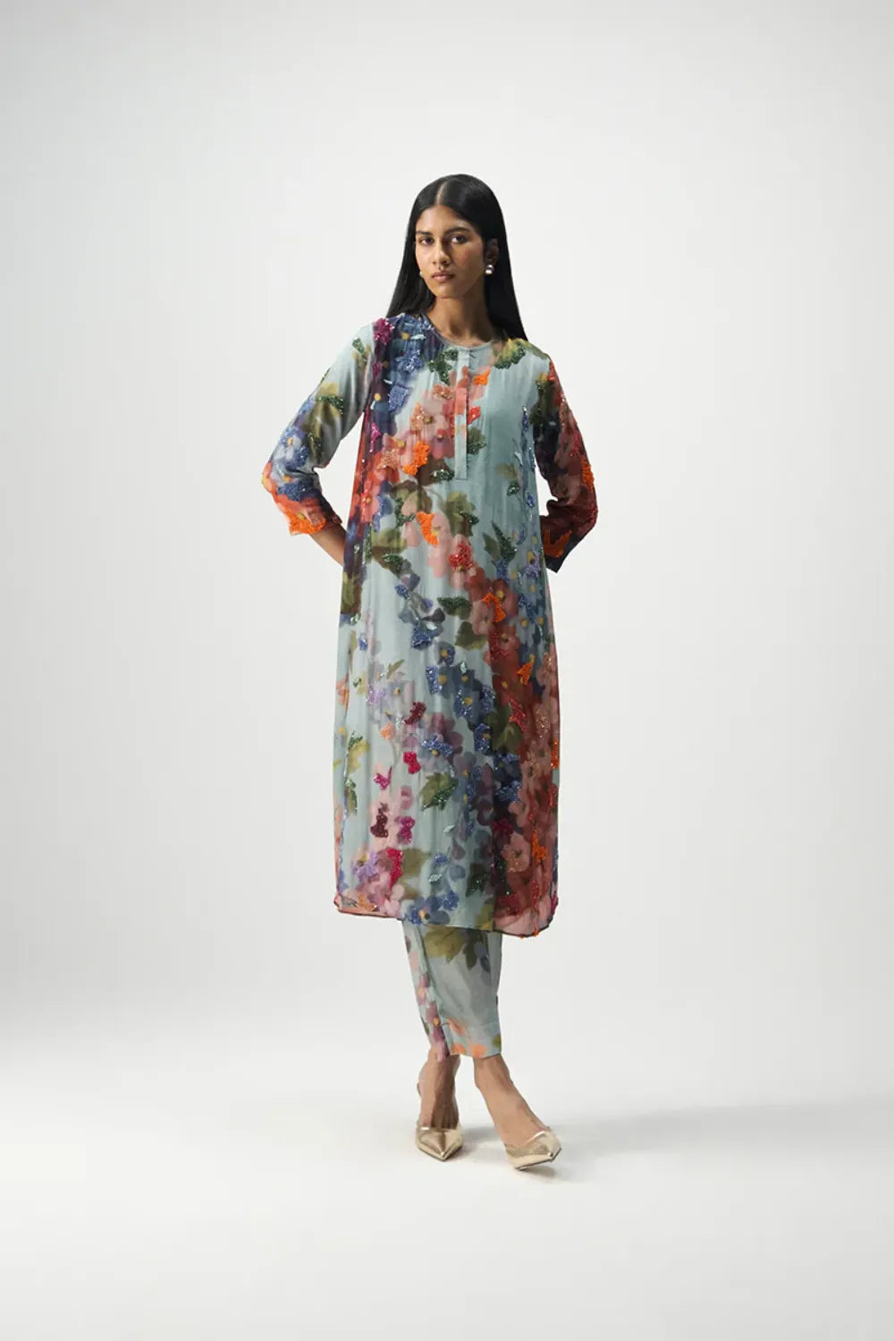 DARLINGTON LONG EMBROIDERED KURTA SET