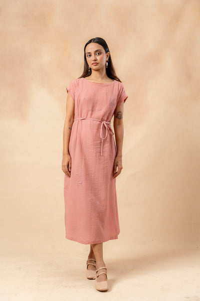 Erna Organic Cotton Dress With Waist Belt