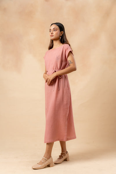 Erna Organic Cotton Dress With Waist Belt