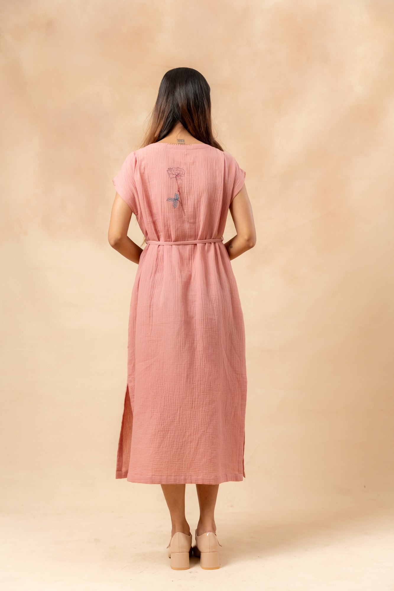 Erna Organic Cotton Dress With Waist Belt