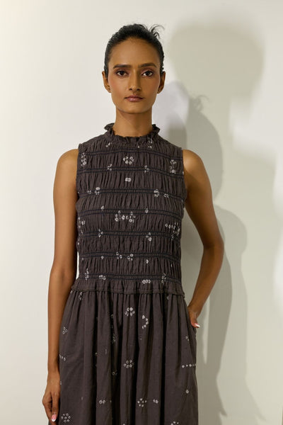 MIDSUMMER BANDHANI SMOCKED DRESS
