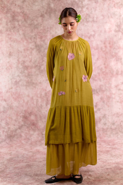 Twig embroidered dress