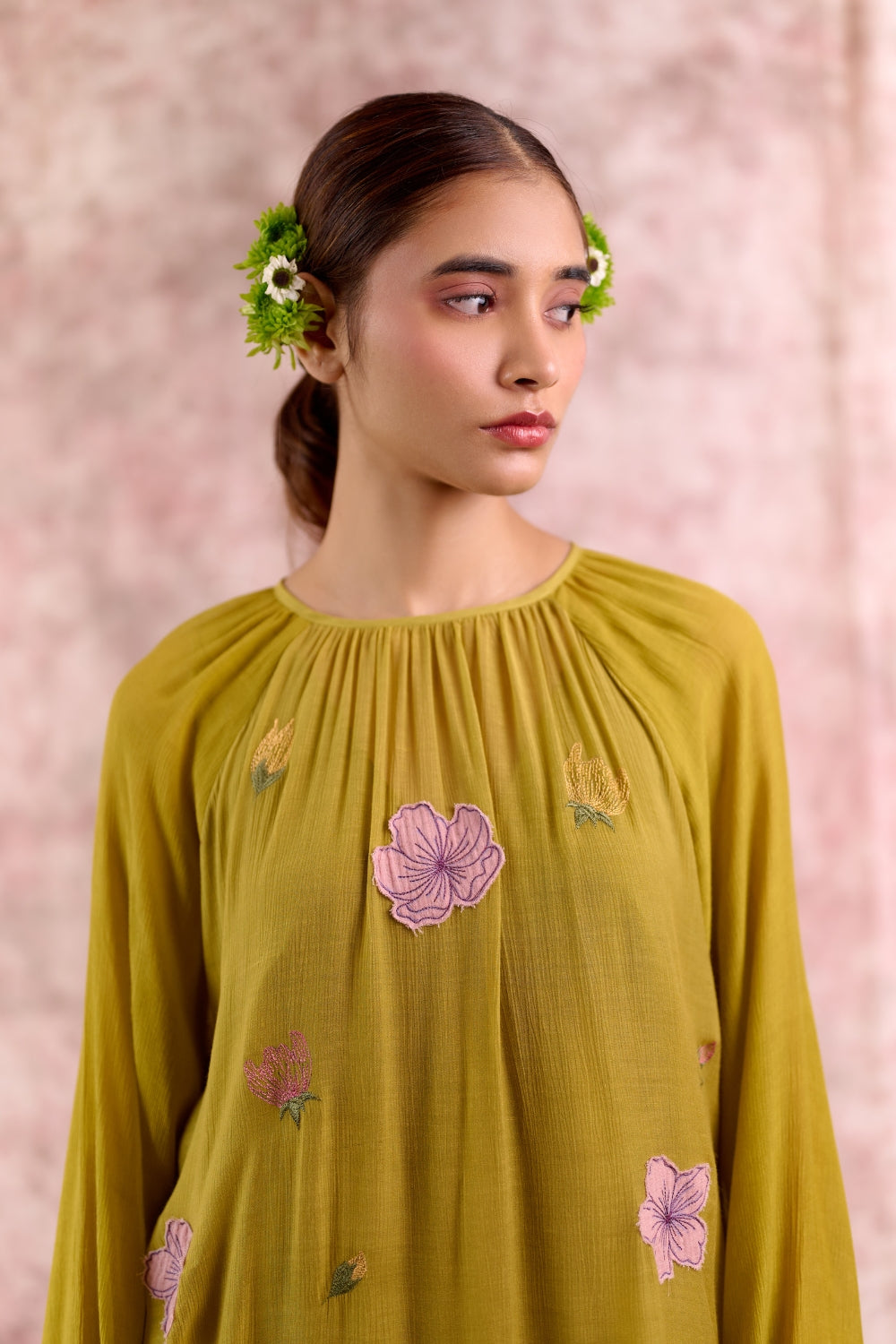 Twig embroidered dress