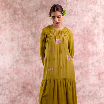 Twig embroidered dress