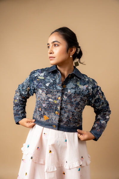 June denim textured jacket