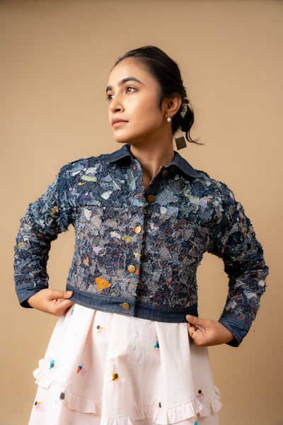 June denim textured jacket