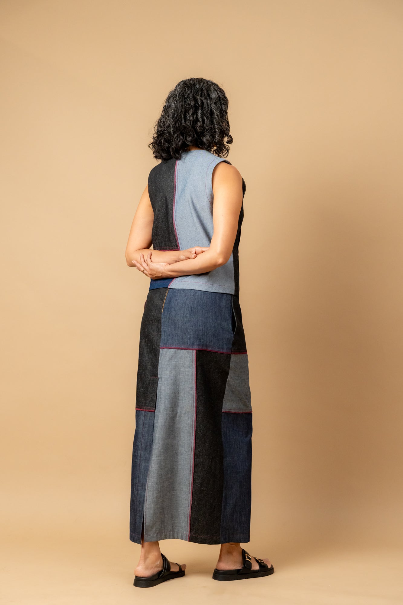 Francis denim patch waistcoat
