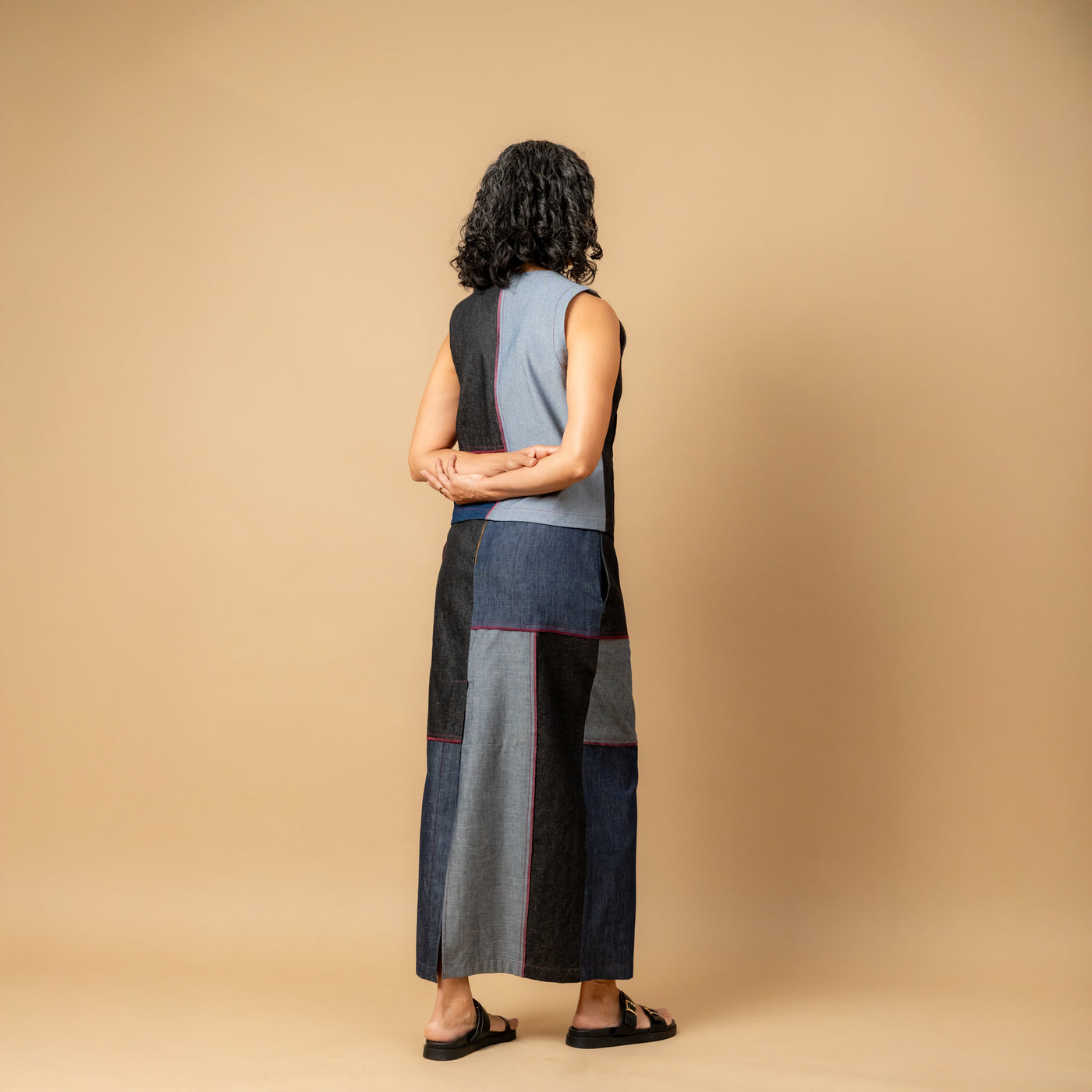 Francis denim patch waistcoat