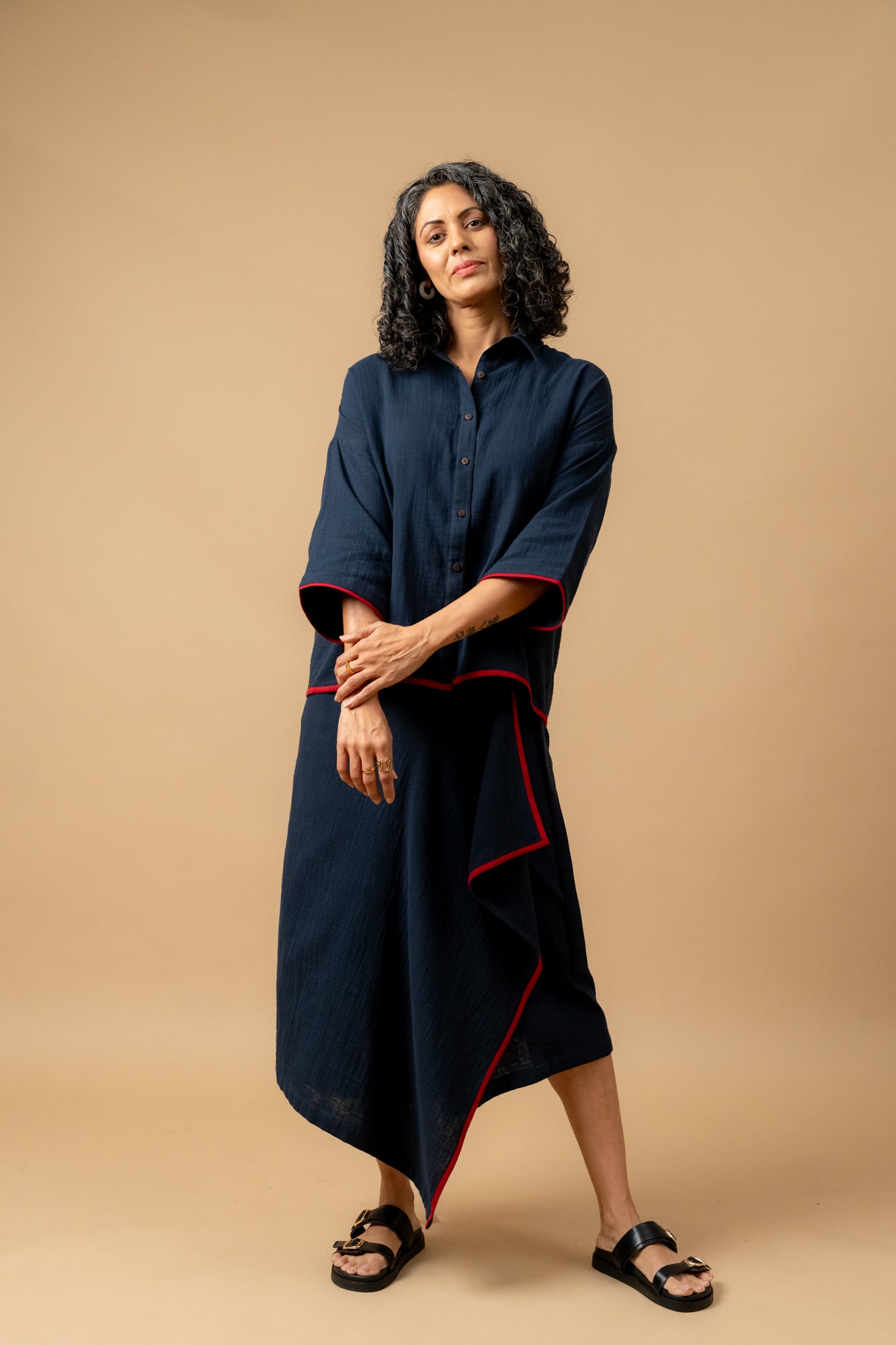 SHIRIN BLUE ORGANIC COTTON SKIRT