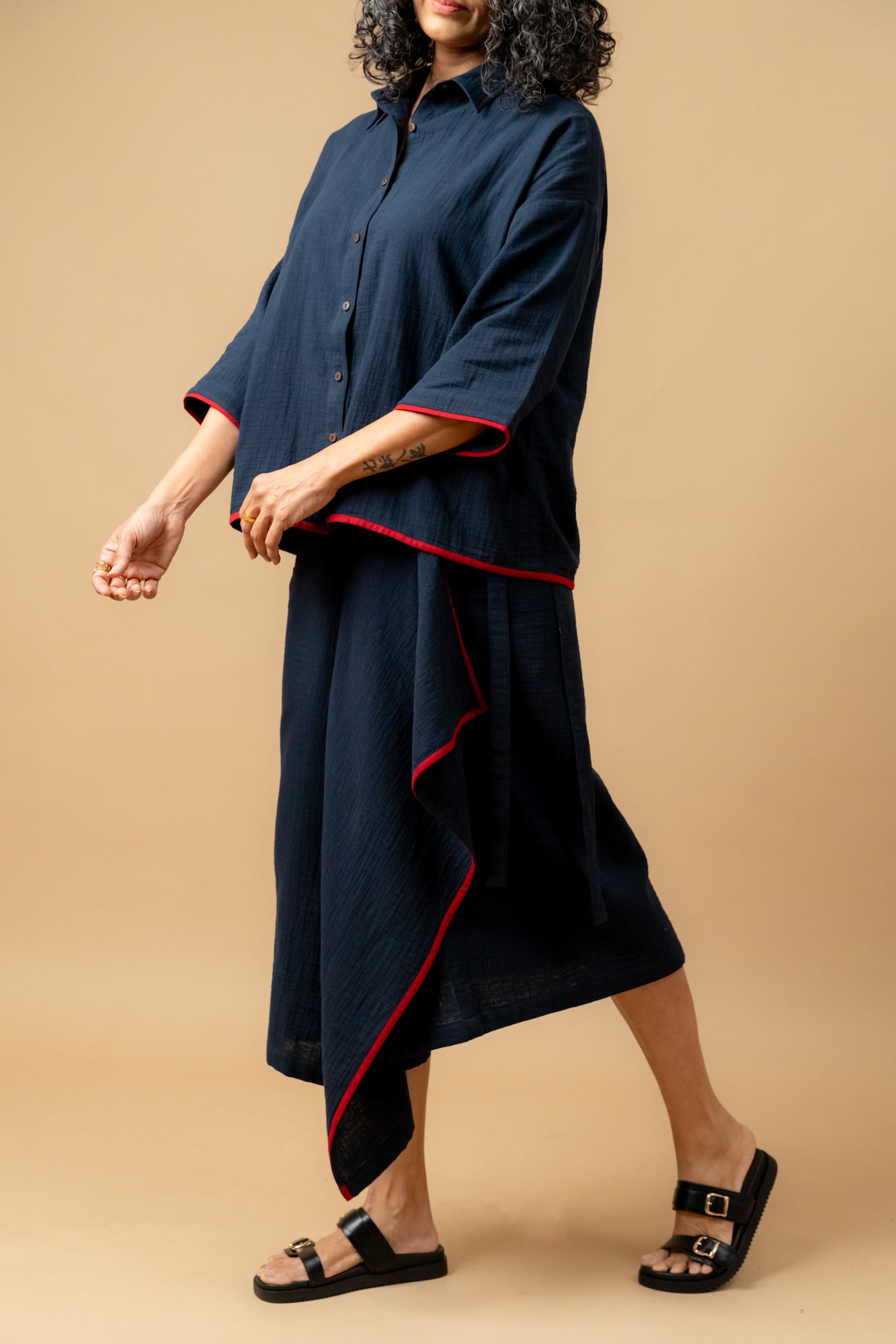SHIRIN BLUE ORGANIC COTTON SKIRT