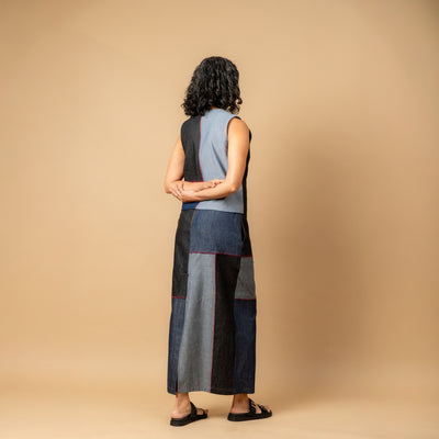 Abby denim patch skirt