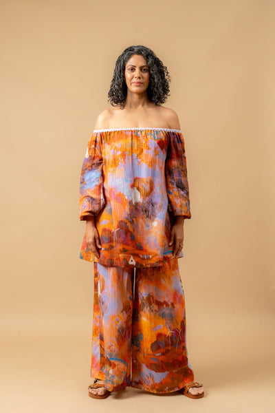 Firefly flicker printed top
