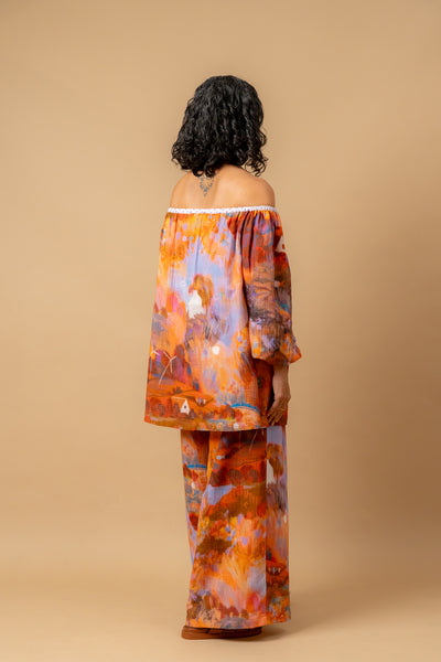 Firefly flicker printed top