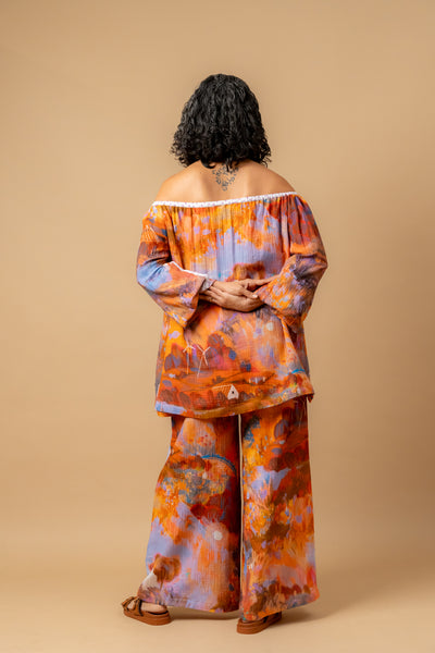 Firefly flicker printed top