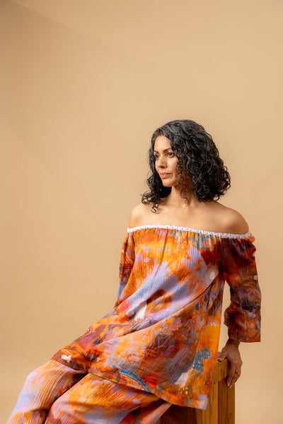 Firefly flicker printed top