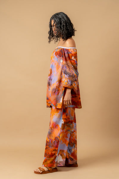 Firefly flicker printed top