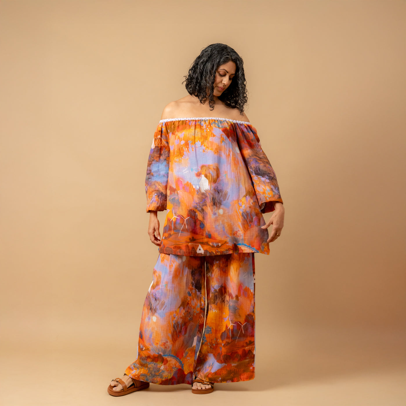 Firefly flicker printed top