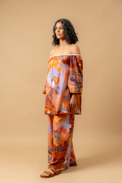 Firefly flicker printed top