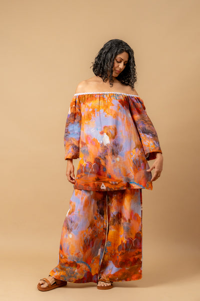 Firefly flicker printed top